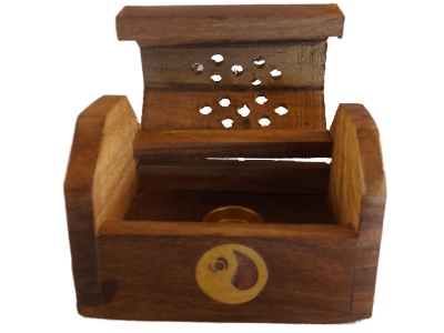 Houten kegel kistje yin yang