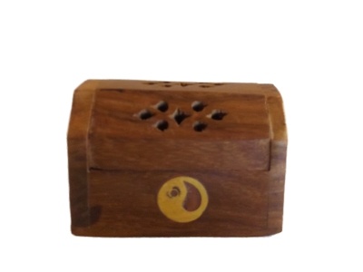 Houten kegel kistje yin yang