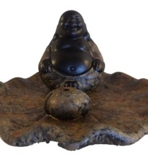 Blije Chinese Boeddha wierookhouder Bruin