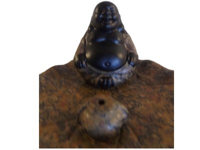 Blije Chinese Boeddha wierookhouder Bruin