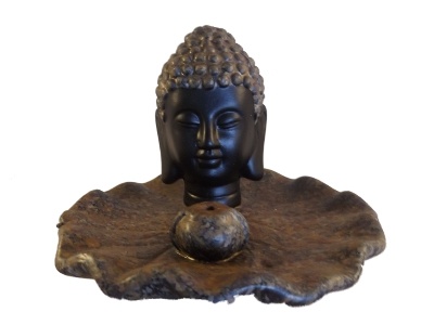 Wierookhouder Boeddha hoofd bruin