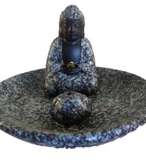 Wierookhouder Boeddha op schaaltje grijs