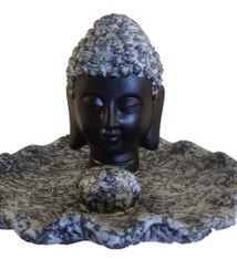 Wierookhouder Boeddha hoofd op lotus blad