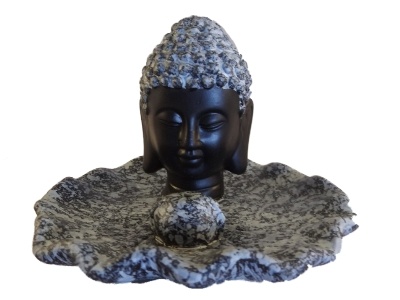 Wierookhouder Boeddha hoofd op lotus blad