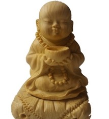 Monnik wierookhouder met schaal