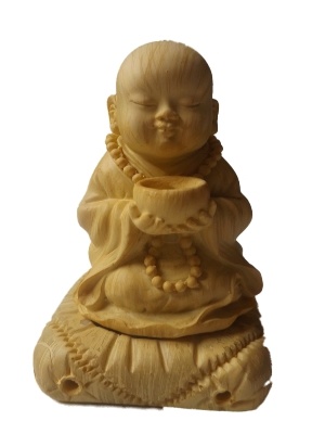 Monnik wierookhouder met schaal