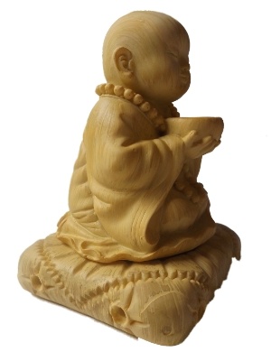 Monnik wierookhouder met schaal