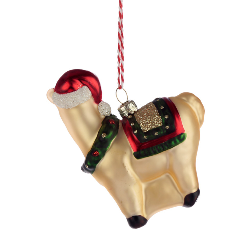 Lama Glazen Kerstbal