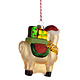 Lama met Cadeau Glazen Kerstbal