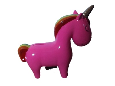 Spaarpot Eenhoorn met regenboog manen XL  Spaarpot Eenhoorn met regenboog manen XL