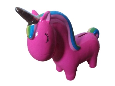 Spaarpot Eenhoorn met regenboog manen XL  Spaarpot Eenhoorn met regenboog manen XL