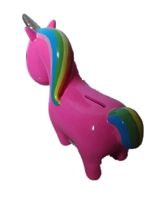 Spaarpot Eenhoorn met regenboog manen XL  Spaarpot Eenhoorn met regenboog manen XL