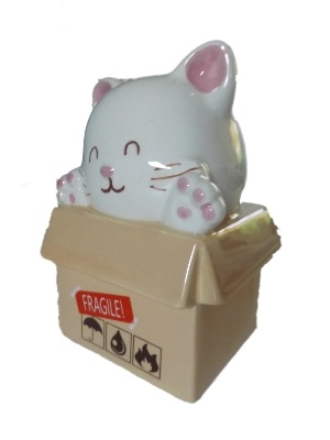 Keramiek Kat in een doos Spaarpot