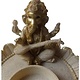 Theelichthouder Ganesha op lotus gemaakt van poly beige, goud