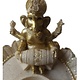 Theelichthouder Ganesha op lotus gemaakt van poly beige, goud