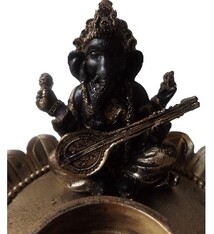Ganesh met kaarshouder poly Gold