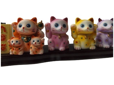 5 Lucky cat op plankje