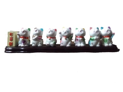 Lucky cat verzameling op plaat