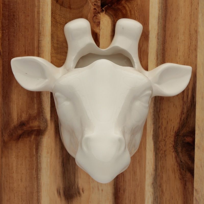 Keramiek Giraffe Hoofd Wand Plantenbak