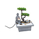 Kamer fontein Boeddha met bonsai-boom verlicht