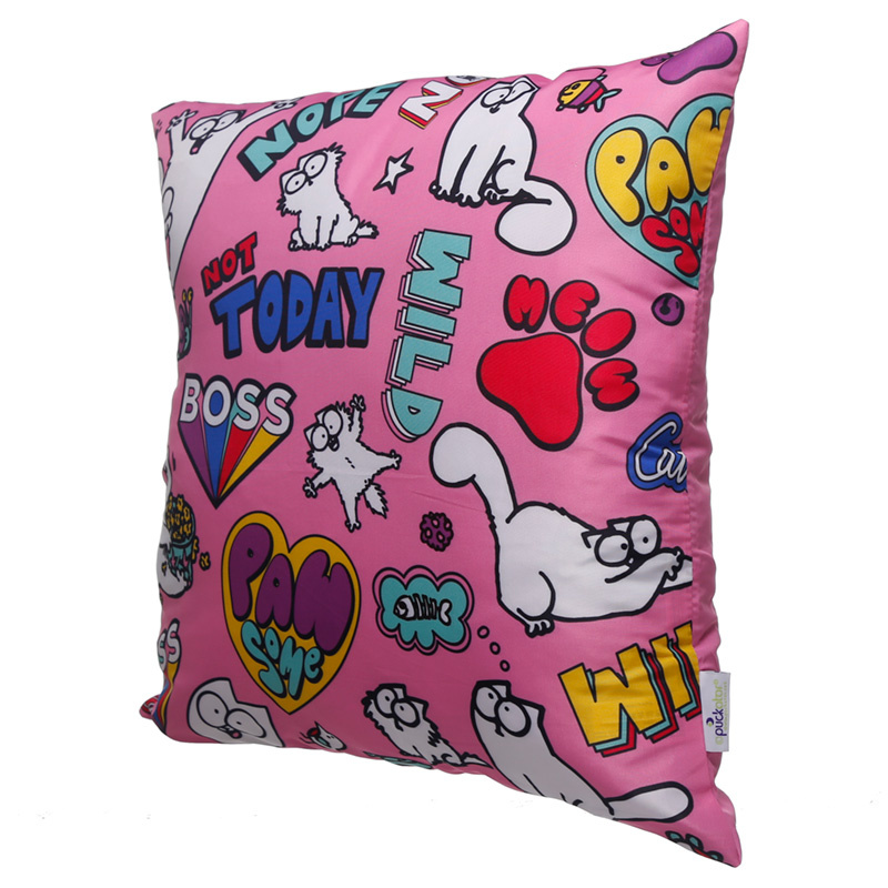 Roze Simon's Cat Kussen 50 x 50cm