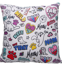 Wit Simon's Cat Kussen 50 x 50cm