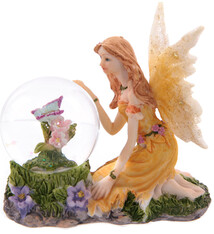 Bloemen Fee zittend met een sneeuwbol A