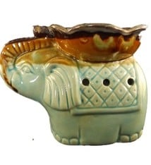 Olifant Draagt Bloemen Keramiek Oliebrander