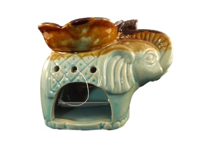 Olifant Draagt Bloemen Keramiek Oliebrander