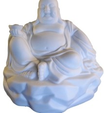 Blije boeddha oliebrander wit