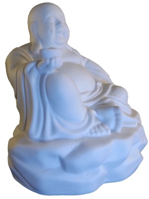 Blije boeddha oliebrander wit