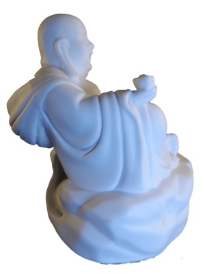 Blije boeddha oliebrander wit