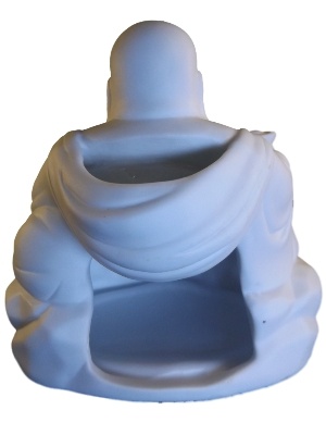 Blije boeddha oliebrander wit