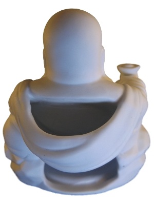 Blije boeddha oliebrander wit