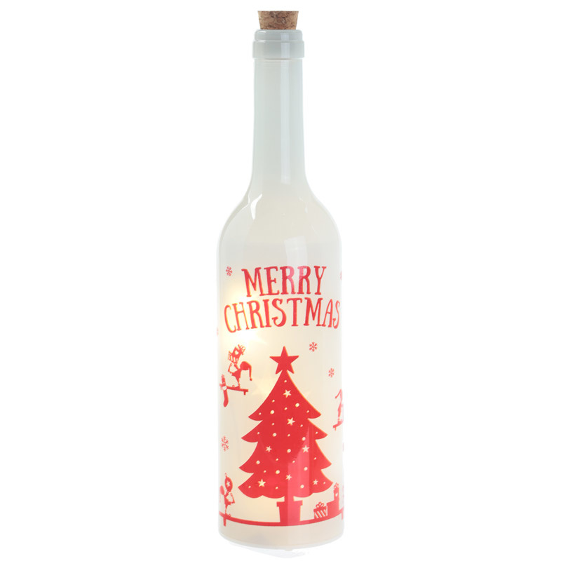 Kerstmis Decoratieve Fles met LED lampjes Wit