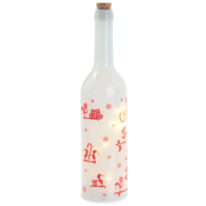 Kerstmis Decoratieve Fles met LED lampjes Wit