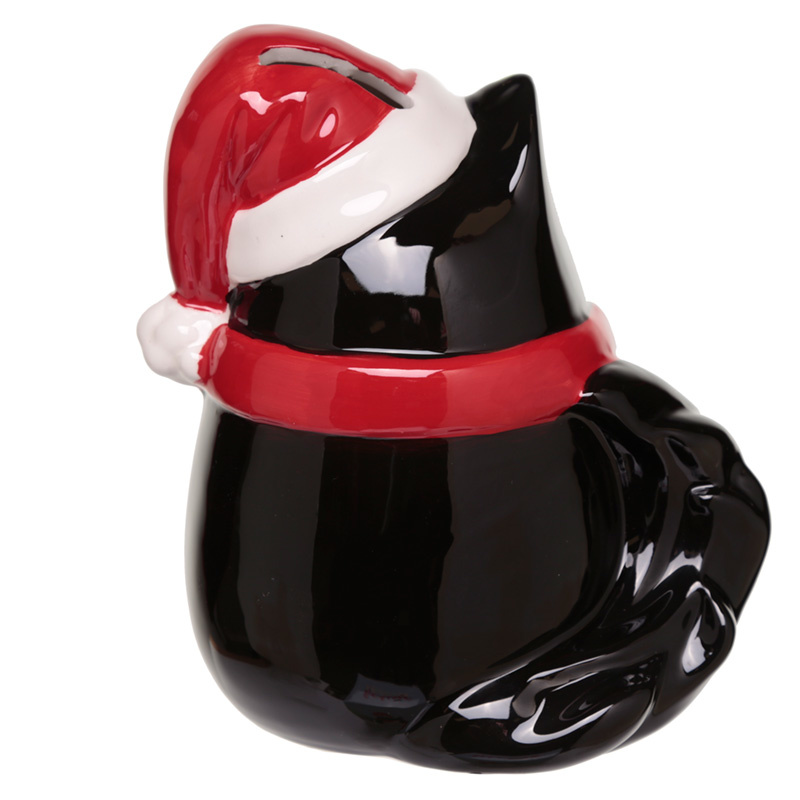 Feline Festive Kerstmis Kat Keramiek Spaarpot