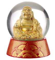 Glitter Geluks Boeddha Sneeuwbol