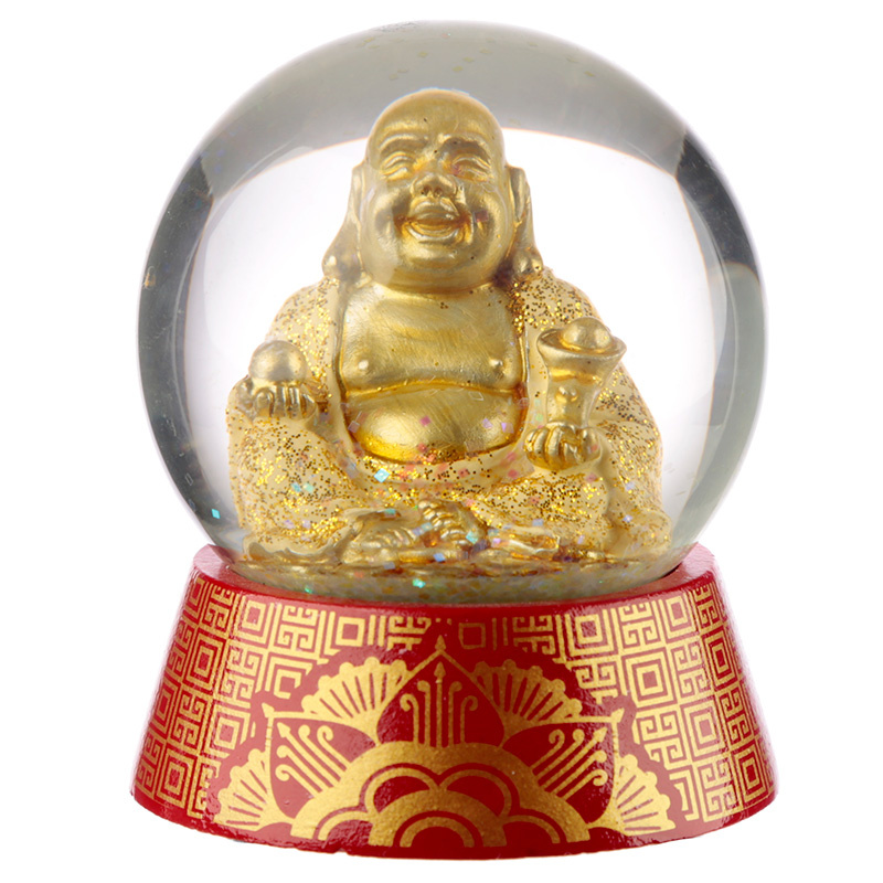 Glitter Geluks Boeddha Sneeuwbol