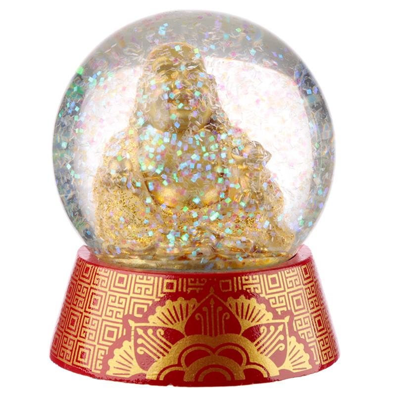 Glitter Geluks Boeddha Sneeuwbol