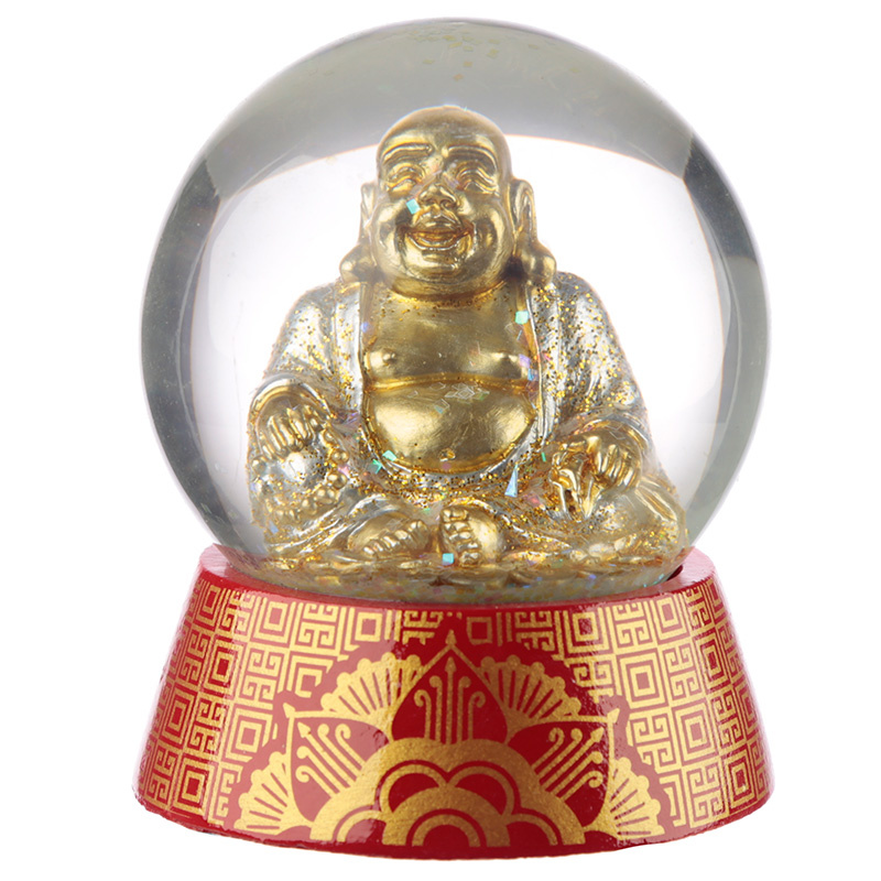 Glitter Geluks Boeddha Sneeuwbol