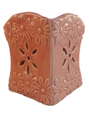 Keramiek Bloemen Patroon Crackelee Glazuur Oliebrander A