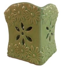 Keramiek Bloemen Patroon Crackelee Glazuur Oliebrander B