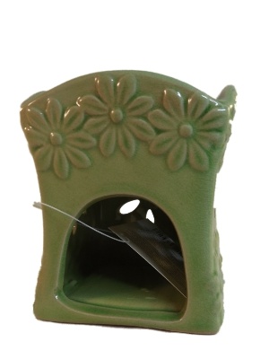 Keramiek Bloemen Patroon Crackelee Glazuur Oliebrander B