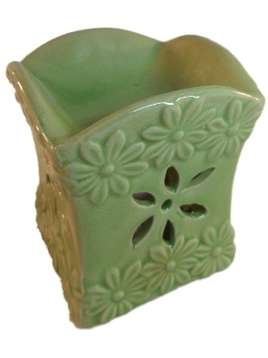 Keramiek Bloemen Patroon Crackelee Glazuur Oliebrander B