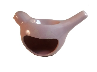 Keramiek Vogel Oliebrander Reliëf Bloem A