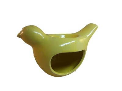 Keramiek Vogel Oliebrander Reliëf Bloem B