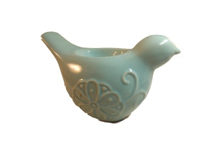 Keramiek Vogel Oliebrander Reliëf Bloem C