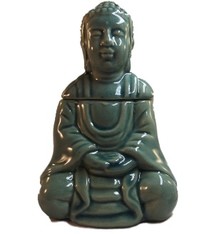 Keramiek Zittende Thaise Boeddha Oliebrander met deksel A