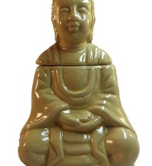 Keramiek Zittende Thaise Boeddha Oliebrander met deksel C